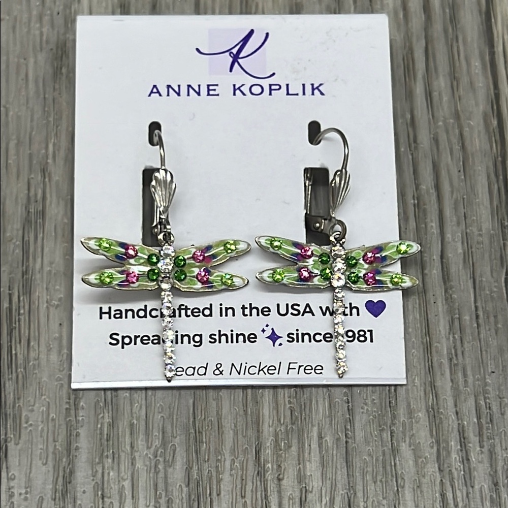 Anne Koplik "Dragonfly" Earrings - Picture 2 of 4